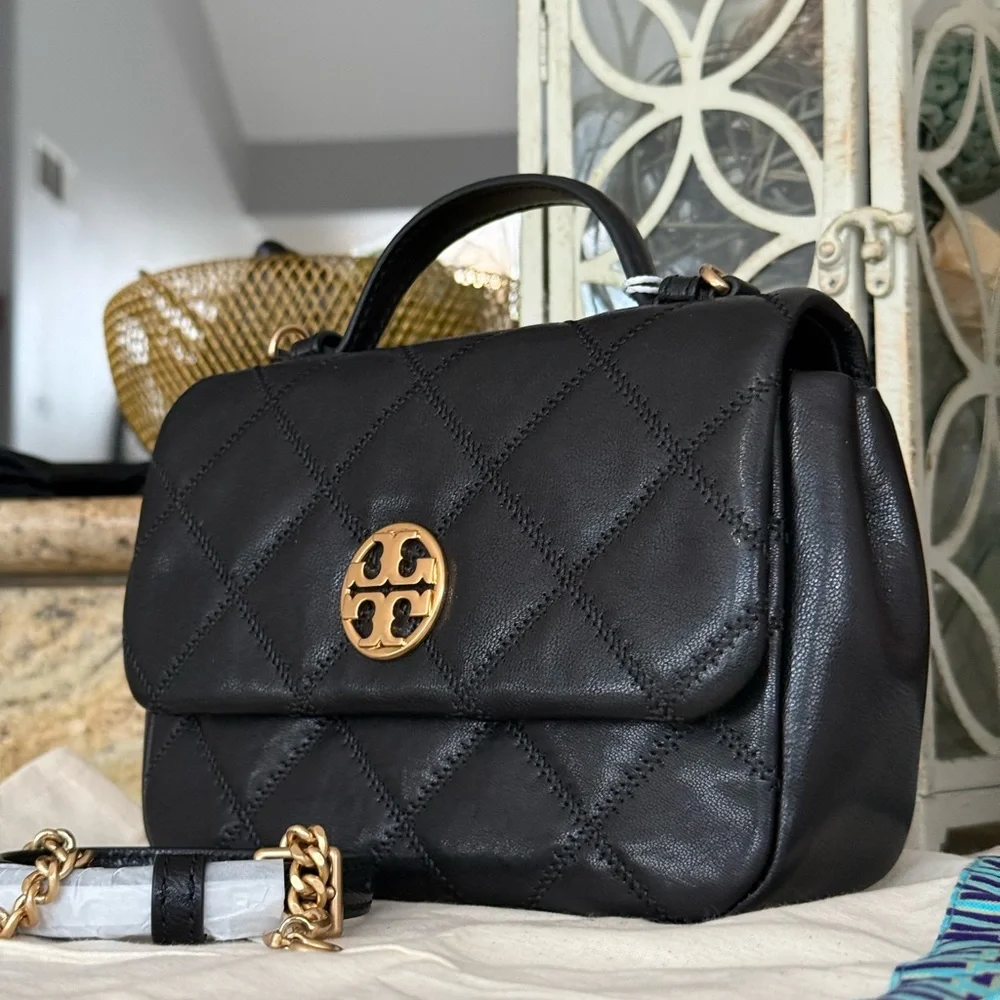 NWT Tory Burch Willa Mini Top Handle Crossbody Shoulder Bag BLACK